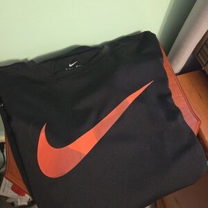 Nike Black T-Shirt with Red Swoosh